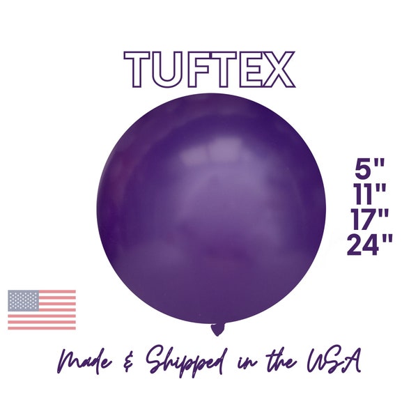 Plum Purple TUFTEX Latex Balloons - Rainbow, Galaxy Birthday, Baby Shower, Wedding, Graduation, School Spirit, Party Decor 5", 11",17",24"