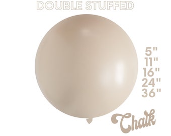 Chalk Latte - Premium DOUBLE STUFF MATTE  Latex Balloons - Party Decor, Cream, Tan Beige, Boho Neutral, Teddy Bear,5", 11",16",24",36"