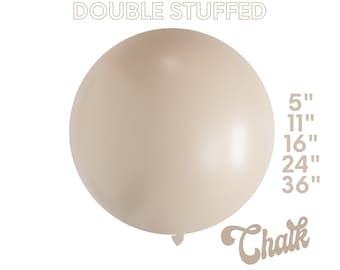 Chalk Latte - Premium DOUBLE STUFF MATTE  Latex Balloons - Party Decor, Cream, Tan Beige, Boho Neutral, Teddy Bear,5", 11",16",24",36"