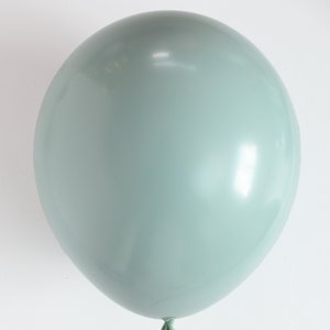 Chalk Satin Waterfall Premium Custom DOUBLE STUFF Latex Balloons Party Decor, Cream, Dusty Blue Green, Gray, Seafoam, 5, 11,17,24,36 image 2