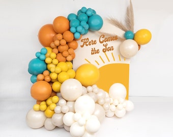 Here Comes the Sun Balloon Garland Kit,DOUBLE STUFF, DIY, First Trip Around the Sun, Surfs Up, Boho Beach, Birthday Decor