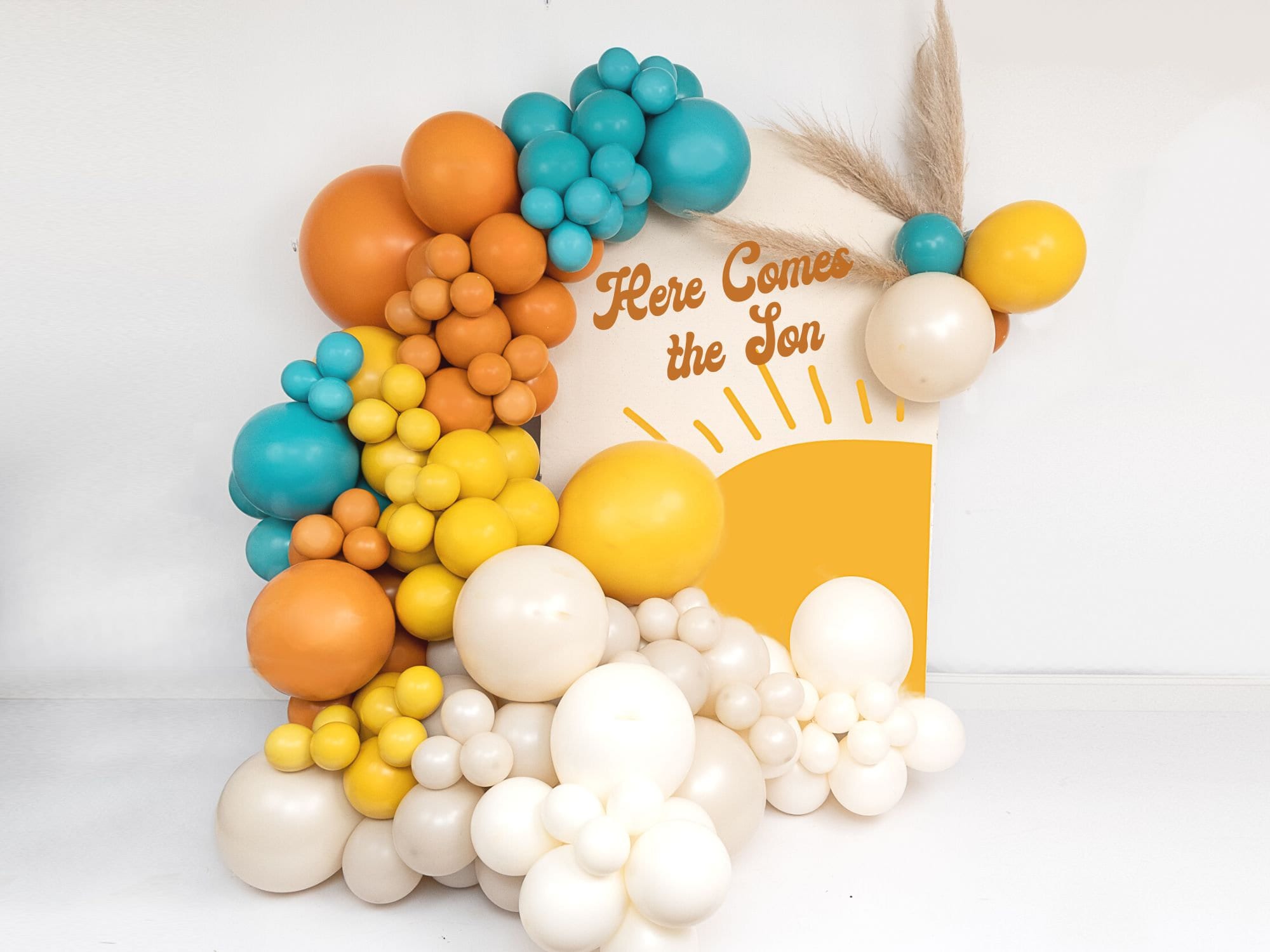 Here Comes the Sun Balloon Garland KitDOUBLE STUFF DIY First Trip Around the Sun Surfs Up Boho Beach Birthday Decor