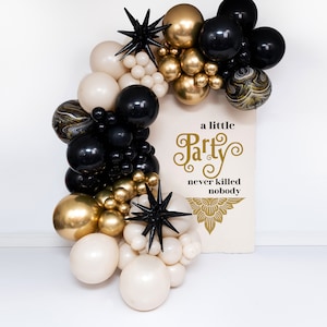 Custom Deluxe Balloon Garland Kit | New Year&#39;s Eve Party Decor, Gatsby, Pick Your Colors, Premium Latex, Chrome Balloons, Tuftex, Sempertex
