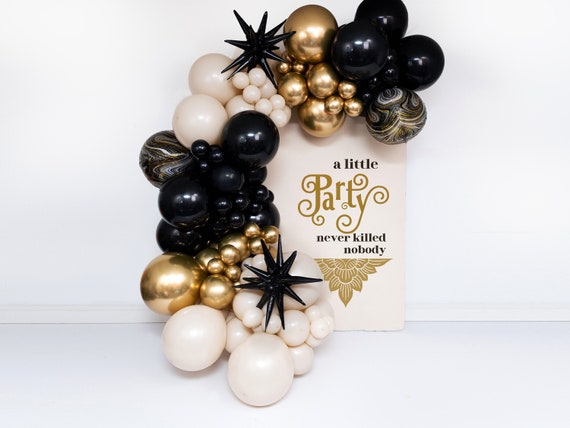 Custom Deluxe Balloon Garland Kit | New Year's Eve Party Decor, Gatsby, Pick Your Colors, Premium Latex, Chrome Balloons, Tuftex, Sempertex