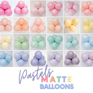 Pastel Double Stuffed Matte Balloons • Premium Latex Party Balloons • Rainbow, Ice Cream, Sweet Treats • Matte Rainbow Balloons