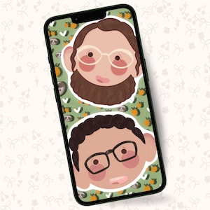 Personalized Valentine’s Portrait. Digital Art of Couple, Illustration for Valentine’s Day Gift. Custom Valentine’s Portrait