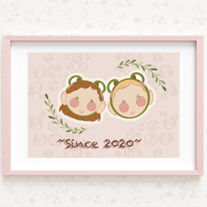 Valentine day gift,Cute couple portrait, portrait,couple portrait,family portrait,pet portrait,custom couple portrait, custom illustration.