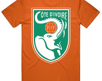 Ivory Coast Cote D'ivoire Soccer Futbol World Cup Logo Crest T Shirt