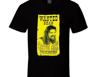 Cactus Jack Wanted Dead Wrestling T Shirt