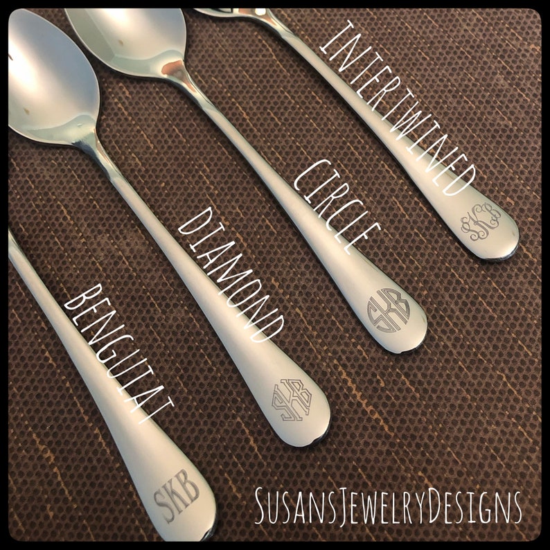 Engraved birth flower baby spoon, monogram baby shower gift, stainless steel, new mom, initial monogrammed, unisex, mom gift, personalized image 9