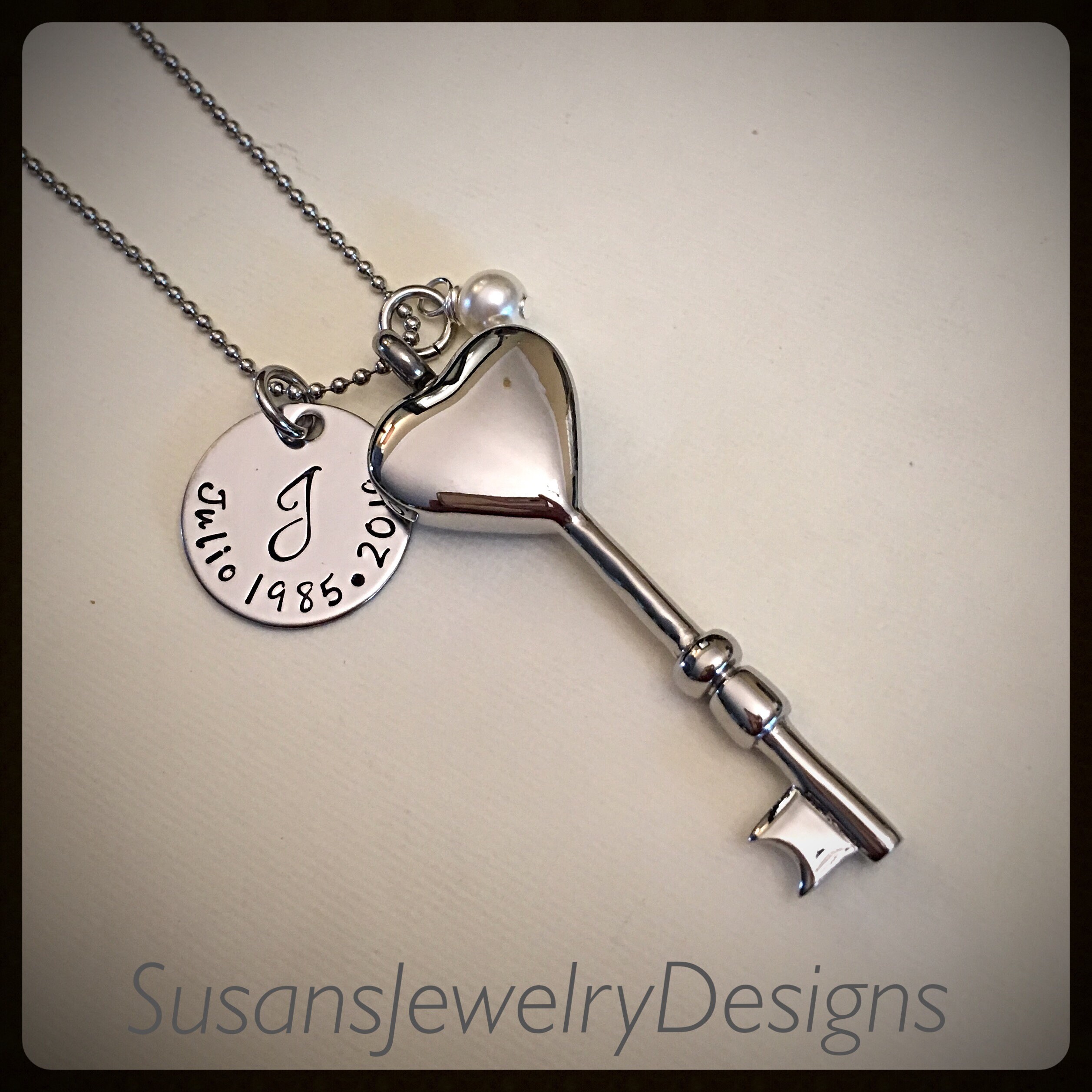Custom Heart Key Urn Necklace Stainless Urn Memorial - Etsy