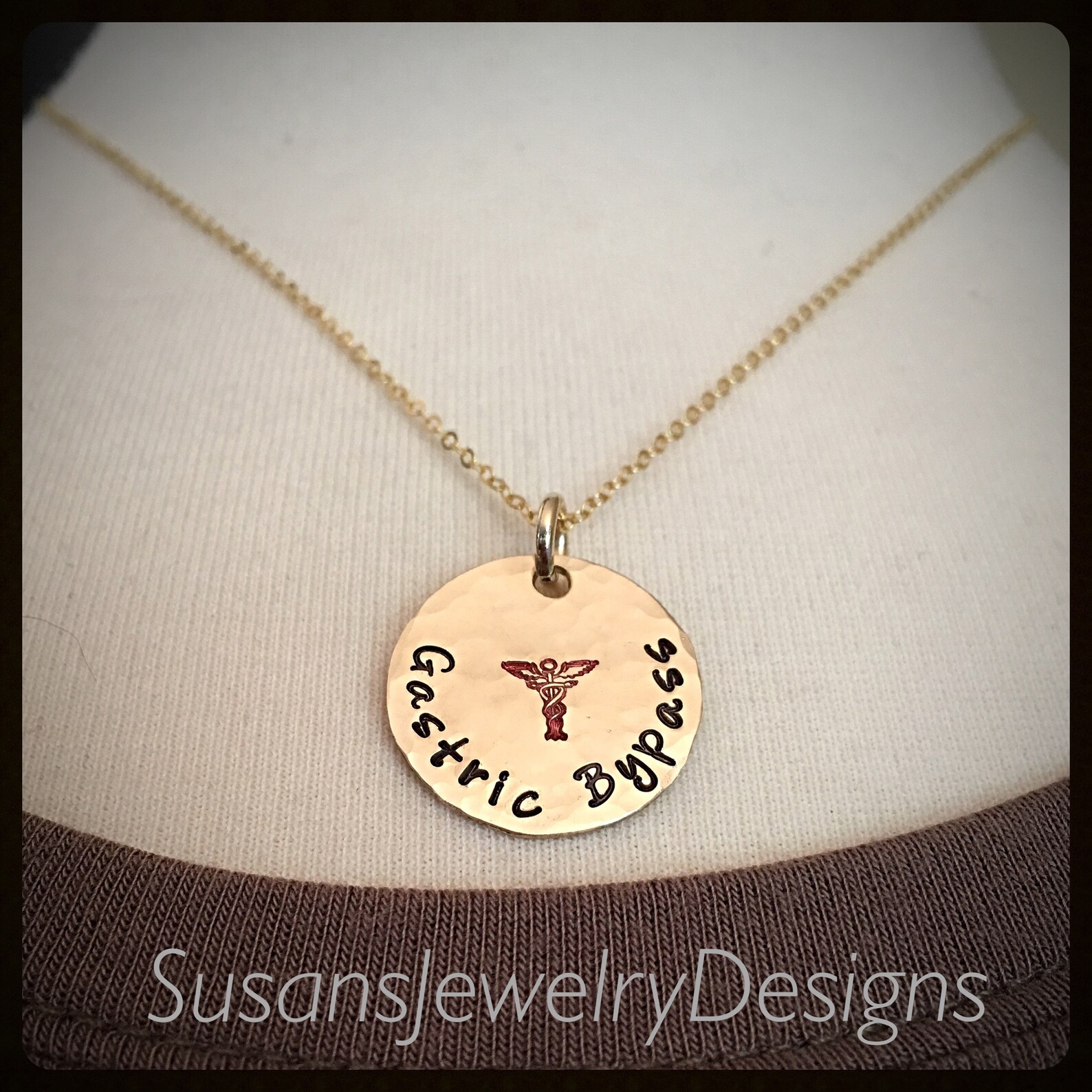 Custom Medical Alert Necklace Medical ID Necklace Gold Etsy UK