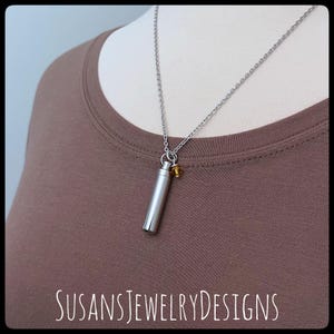 Custom cylinder urn necklace, stainless steel, memorial necklace, cremation jewelry, cremate pendant, ash holder, sympathy loss, mom dad pet