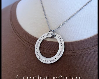 I am necklace, stainless steel, affirmation, Christian gift, gift for mom, gift for daughter, girl power, inspiration, bible verse, saying