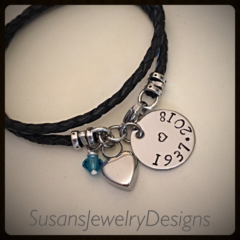 stainless urn memorial leather bracelet personalized keepsake loss ash holder Custom heart urn bracelet mom dad urn cremation jewelry