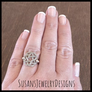 Celtic Circle ring, sterling silver jewelry, custom ring size, personalized gift for her, circle jewelry, silver ring, mo anam cara gift