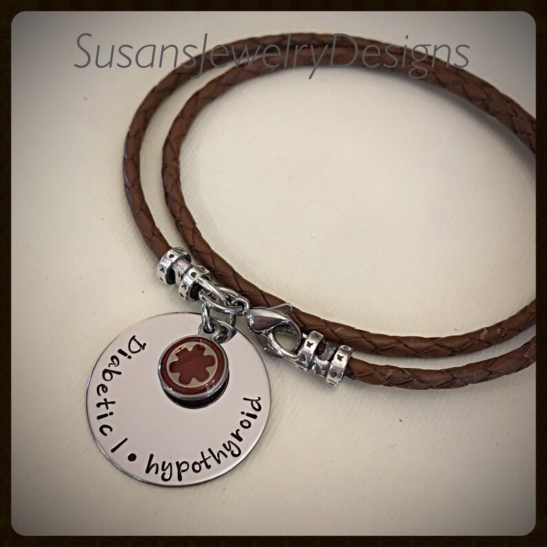 Custom Medical Alert Bracelet Leather Medical ID Stainless Etsy Canada