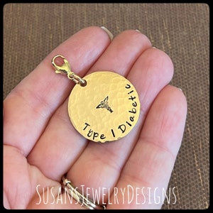 Custom medical alert clip on charm, medical ID clip, gold filled medical alert, medical identification, diabetic, spinal stimulator, implant