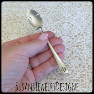 Laser engraved baby spoon, monogram baby shower gift, silver stainless steel, new mom, initial monogrammed spoon, letters, unisex, boy girl