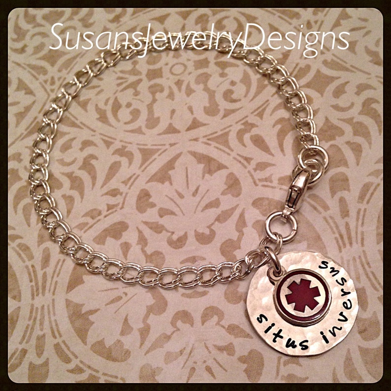 medical identification diabetic Custom medical alert charm bracelet sterling silver medical personalized wording medical ID bracelet