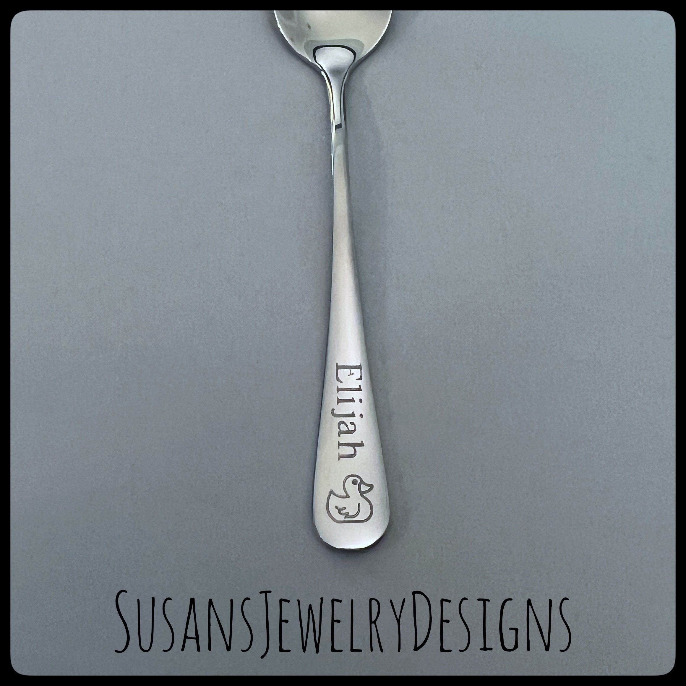 Duck Sterling Silver Baby Feeding Spoon