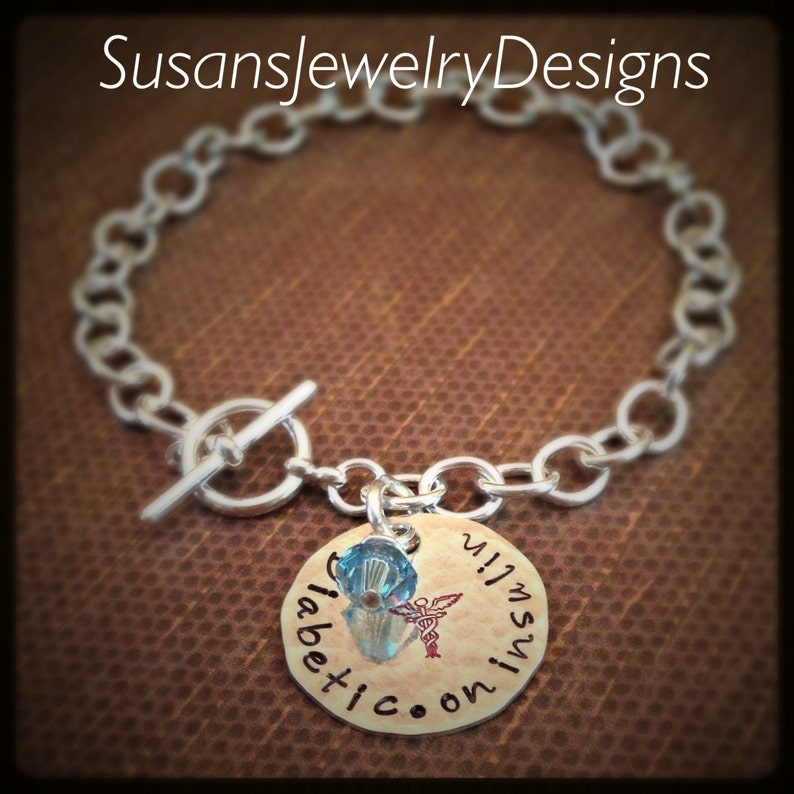 diabetic jewelry sterling silver medical Custom medical alert toggle bracelet medical ID bracelet personalized medical identification