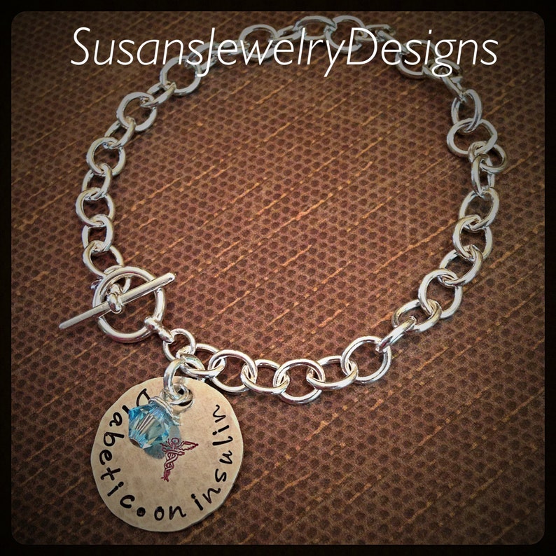 diabetic jewelry sterling silver medical Custom medical alert toggle bracelet medical ID bracelet personalized medical identification
