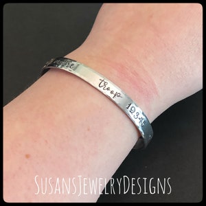 Scout cuff bracelet, troop bracelet, bridging necklace, scout jewelry, troop leader gift, gift for scout, personalized jewelry, scouting image 5
