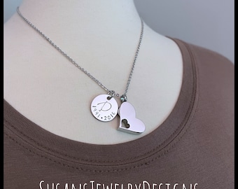 Custom heart urn necklace, stainless steel, memorial, cremation jewelry, personalized keepsake, ash holder, urn charm, mom dad urn, cremate