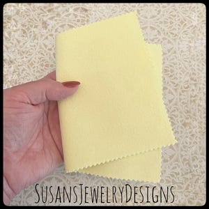 Add a Sunshine brand polishing cloth to your order, yellow jewelry polishing cloth, remove patina, tarnish cloth, make jewelry shiny