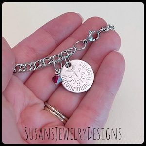 Custom engraved medical alert bracelet, medical ID, stainless steel, medical identification, personalized wording, sjogrens diabetic NG tube