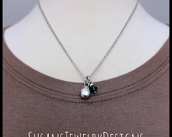 Custom tiny teardrop urn necklace, stainless steel, memorial, cremation jewelry, personalized memorial, ash holder, pet baby mom dad loss