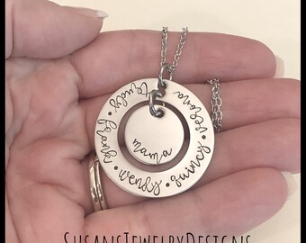 Family necklace, jewelry with kids names, stainless steel, gift for mom, grandmother, aunt, gift for her, grandkids, grandchildren, mothers