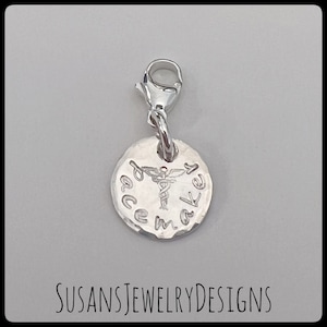 Custom medical alert clip on charm, sterling silver medical id, medical identification, diabetic jewelry, personalized quiet luxury, allergy