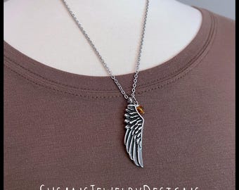 Custom angel wing urn necklace, stainless steel, cremation pendant, customized memorial jewelry, cremate, cremains, ash holder, mom loss dad
