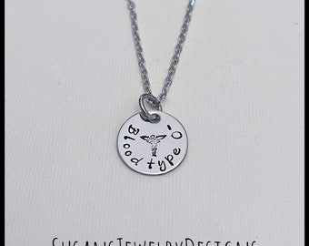 Custom medical alert necklace, medical ID pendant, stainless steel, medical identification, blood type, diabetic jewelry, allergy, bypass