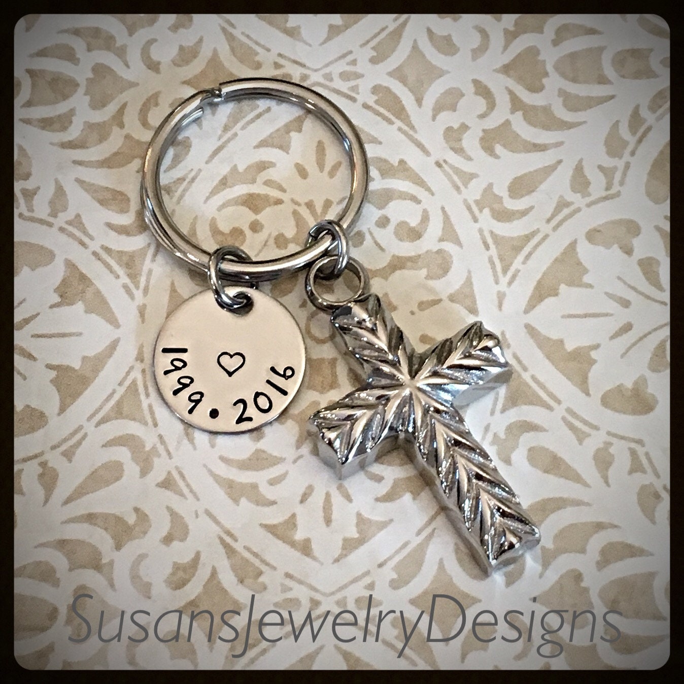 Custom Cross Urn Key Chain Stainless Steel Memorial Keyring