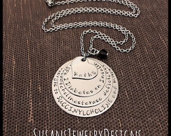 Custom medical alert necklace, medical ID, stainless steel medical alert, medical identification, name necklace, diabetic jewelry, allergy