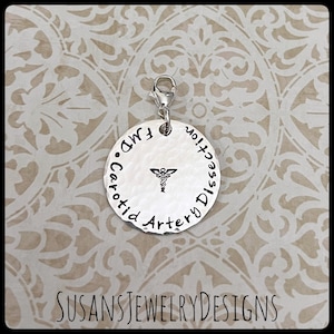 Custom medical alert clip on charm, sterling silver medical alert, medical identification, diabetic jewelry, personalized wording, allergy
