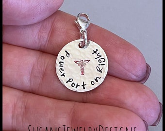 Custom medical alert clip on charm, sterling silver medical alert, medical identification, diabetic jewelry, personalized wording, allergy