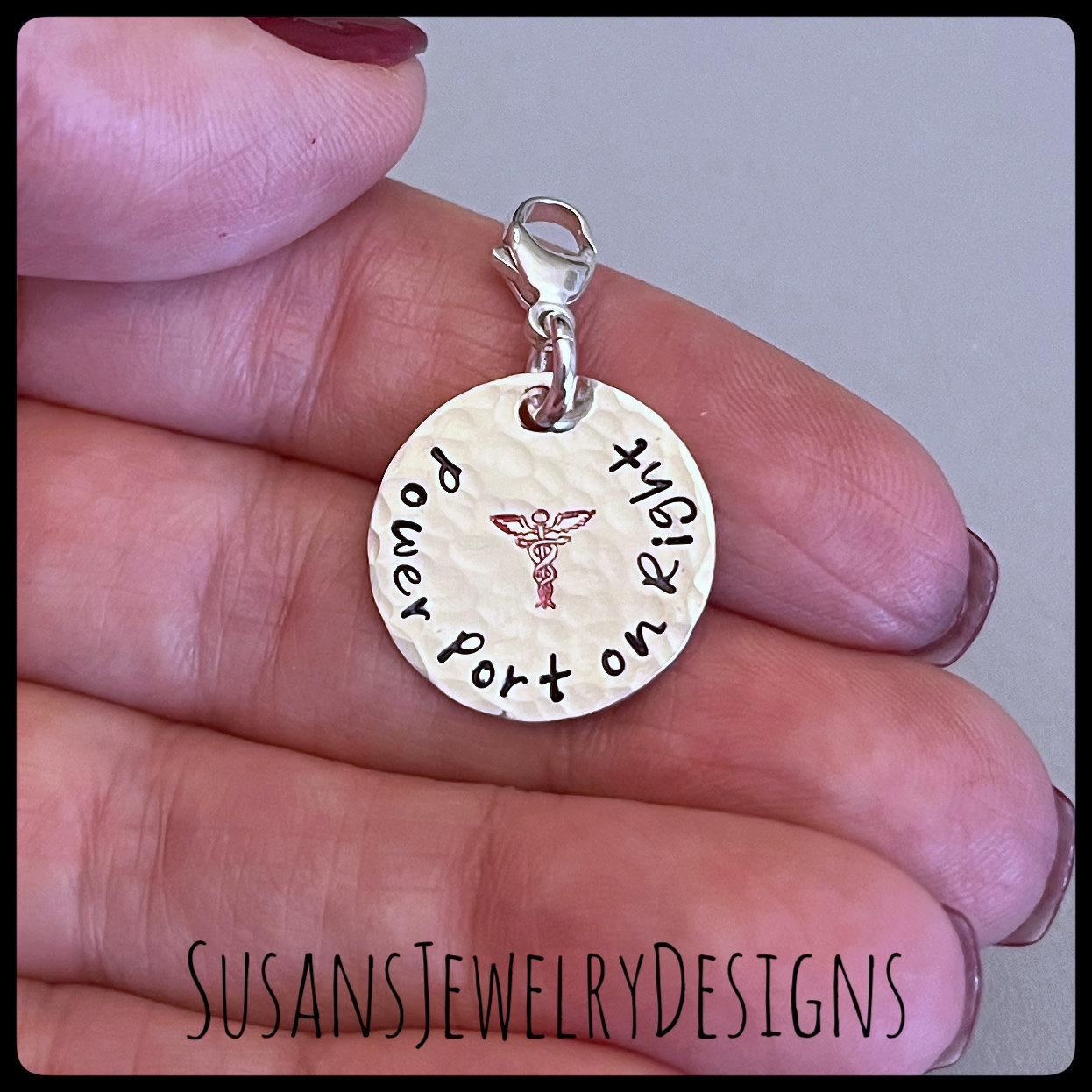Custom medical alert clip on charm, sterling silver medical alert,…