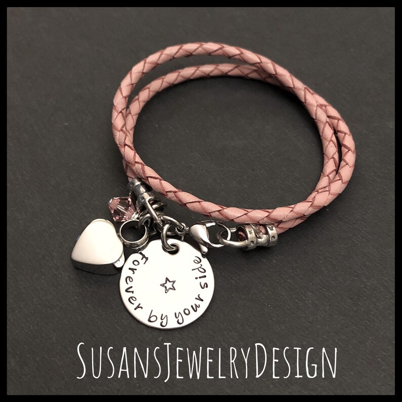 Custom Heart Urn Bracelet Stainless Urn Leather Memorial Etsy