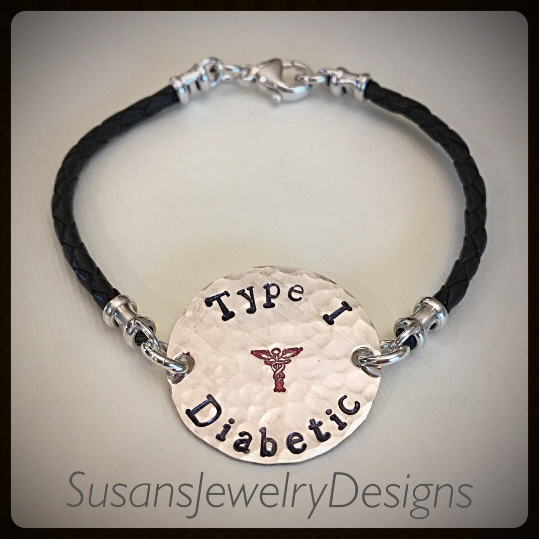 Custom Medical Alert Bracelet Leather Medical ID Sterling Etsy