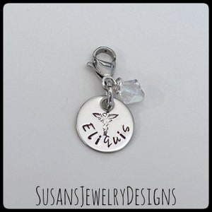 Custom medical alert clip on charm, medical ID clip, stainless steel medical alert, medical identification, personalized, diabetic jewelry