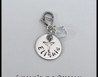 Custom medical alert clip on charm, medical ID clip, stainless steel medical alert, medical identification, personalized, diabetic jewelry