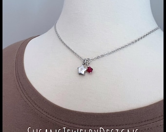 Custom tiny star urn necklace, stainless steel, custom memorial, cremation jewelry, personalized keepsake, ash holder, pet baby mom, capsule