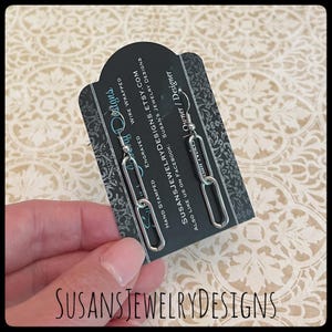 Paperclip earrings, stainless steel jewelry, gift for her, paper clip, rectangle, dangle earring, dainty earrings, lightweight, 1 or 2 links
