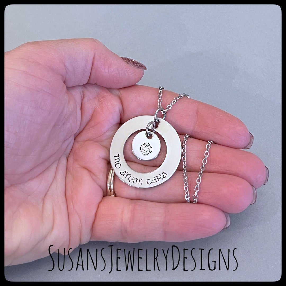 Mo Anam Cara Necklace, Celtic Jewelry, Stainless Steel Pendant