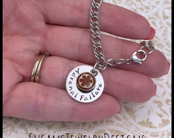 Custom medical alert bracelet, medical ID, stainless steel, medical identification, personalized wording, allergy jewelry, adrenal failure