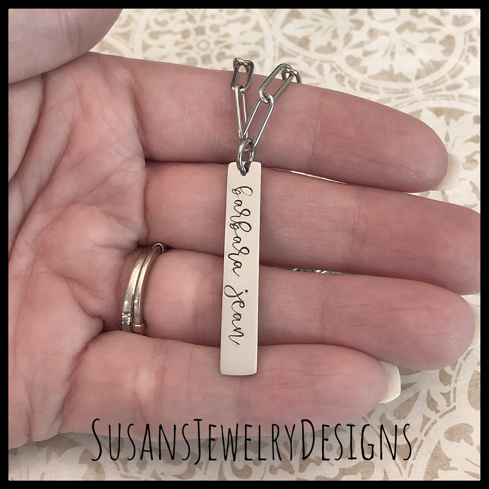 Name Necklace Paperclip Chain Stainless Steel Custom Word Etsy